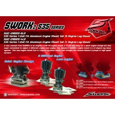S35 Series 1-Unit-Fit Aluminum Engine Mount Set (6 Degree Lay-Down)