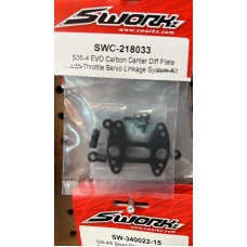S35-4 EVO Carbon Center Diff Plate with Throttle Servo Linkage System Kit