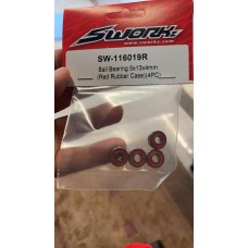 ball bearing 5x13x4mm (red rubber case) (4pc)