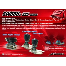 s35 series 1-unit-fit aluminum engine mount set (6 degree lay-down)