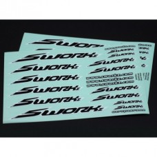SWORKz Speed Logo Sticker (Standard)(BK)(2pc)